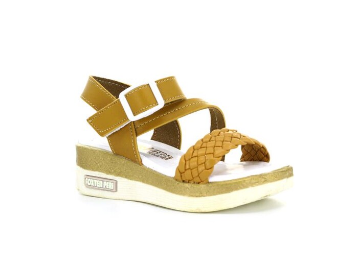 Foxter Patik P-3108 Peri Monta Örgülü Kız Sandalet Hardal - 1