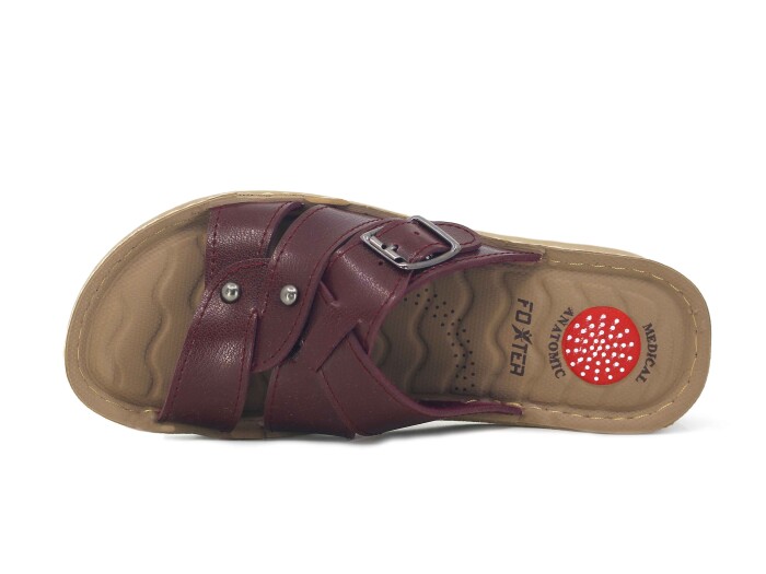 Foxter Zenne 1106 Kumsal Enjeksiyon Kutulu Günlük Terlik Bordo - Foxter (1)