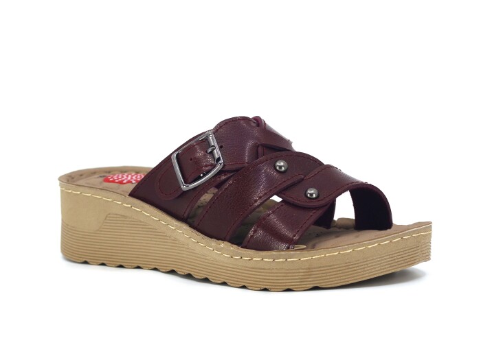 Foxter Zenne 1106 Kumsal Enjeksiyon Kutulu Günlük Terlik Bordo - Foxter