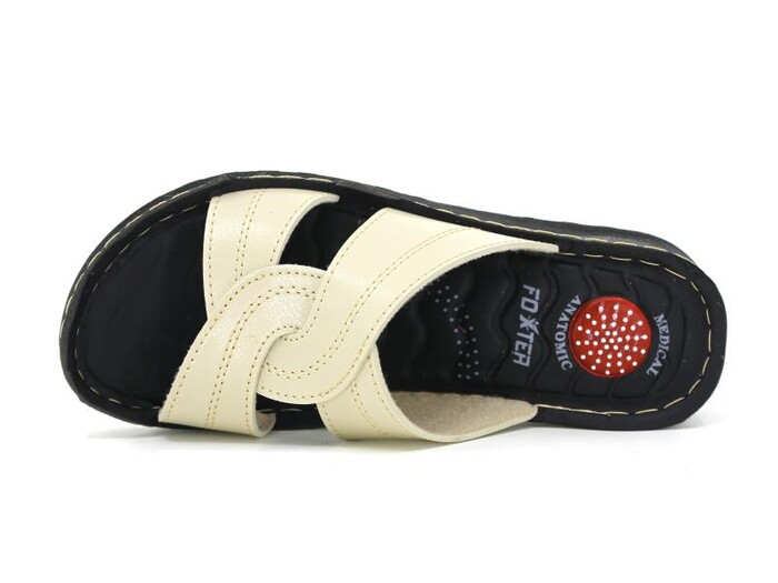 Foxter Zenne 1115 Kumsal Enjeksiyon Kutulu Günlük Terlik Bej - Foxter (1)