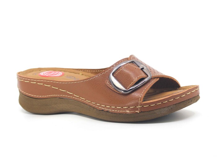 Foxter Zenne 600-(04) Tek Toka Monta Derin Kutulu Günlük Terlik Taba - Foxter