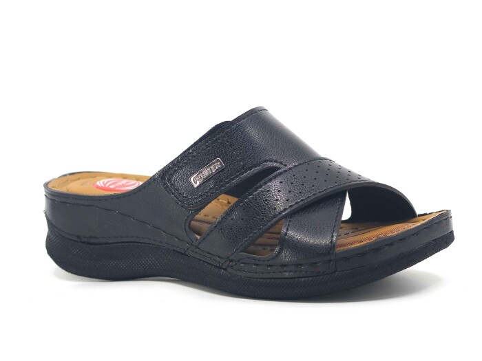 Foxter Zenne 600-(08) Monta Derin Kutulu Günlük Terlik Siyah - Foxter