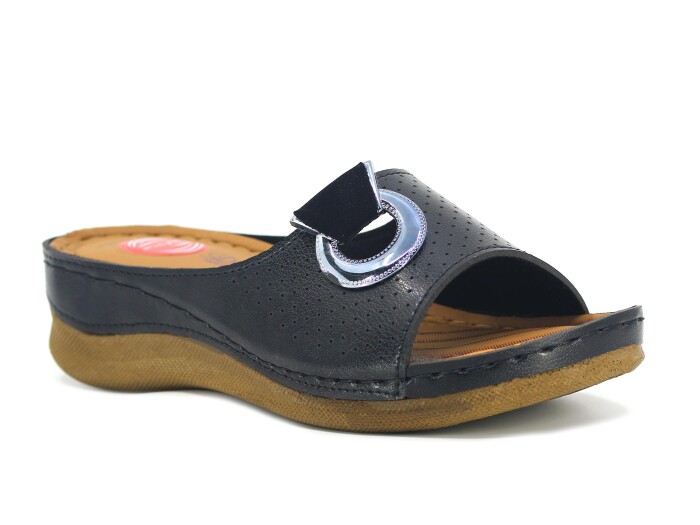 Foxter Zenne 616 Derin Monta Kutulu Günlük Terlik Siyah - Foxter