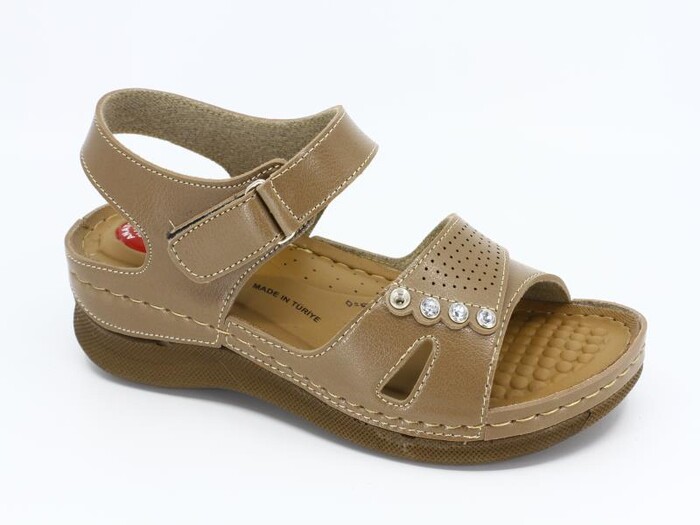 Foxter Zenne 690 Monta Derin Kutulu Sandalet Vizon - Foxter