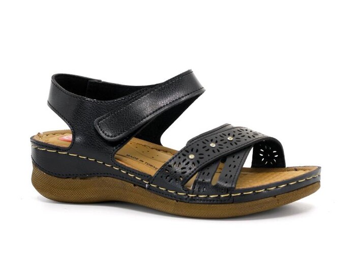 Foxter Zenne 691 Monta Derin Kutulu Sandalet Siyah - Foxter