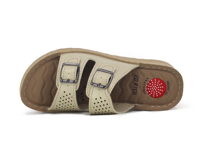 Foxter Zenne 900-1100 Derin Enjeksiyon Dikişli Kutulu Günlük Terlik Bej - 2