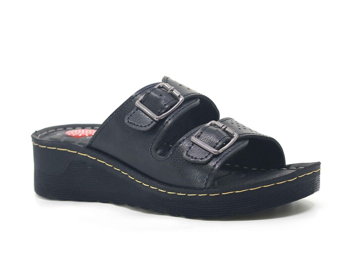 Foxter Zenne 900-1100 Derin Enjeksiyon Dikişli Kutulu Günlük Terlik Siyah - Foxter