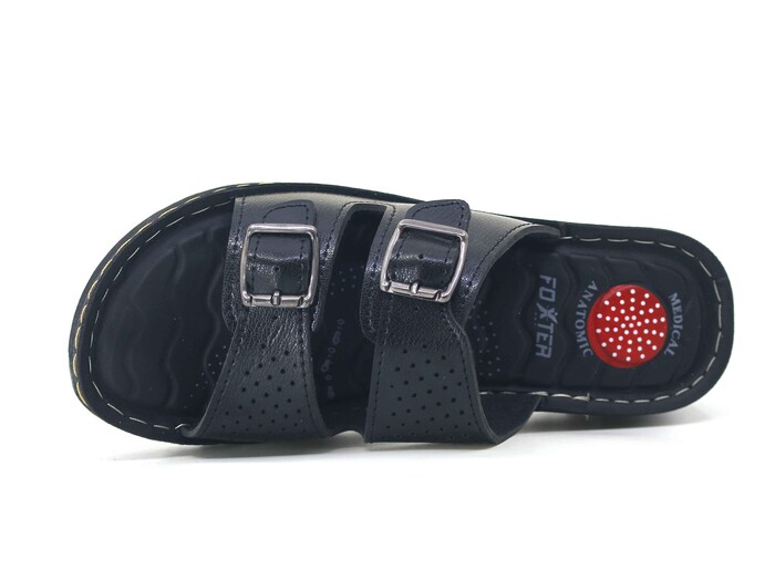 Foxter Zenne 900-1100 Derin Enjeksiyon Dikişli Kutulu Günlük Terlik Siyah - Foxter (1)