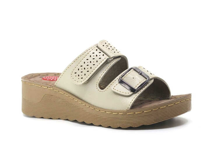 Foxter Zenne 901-1100 Derin Enjeksiyon Dikişli Kutulu Günlük Terlik Bej - 1