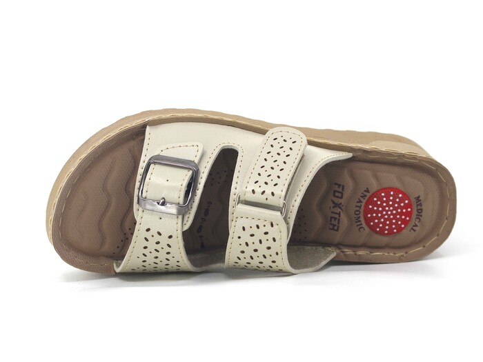 Foxter Zenne 901-1100 Derin Enjeksiyon Dikişli Kutulu Günlük Terlik Bej - Foxter (1)