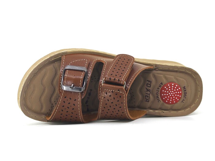Foxter Zenne 901-1100 Derin Enjeksiyon Dikişli Kutulu Günlük Terlik Camel