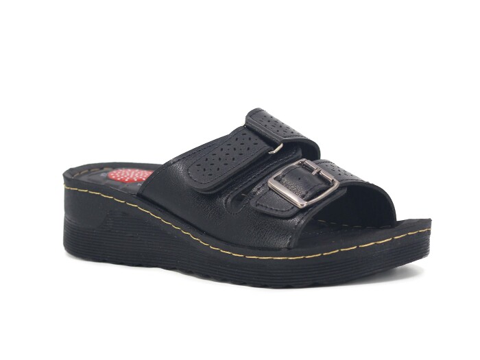 Foxter Zenne 901-1100 Derin Enjeksiyon Dikişli Kutulu Günlük Terlik Siyah - Foxter