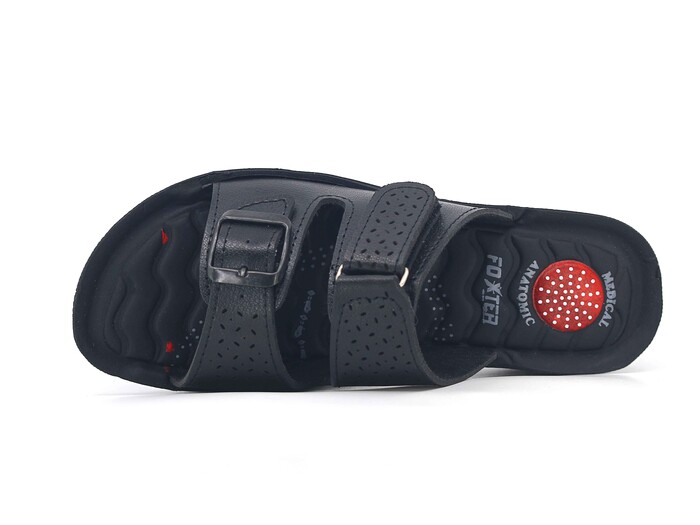 Foxter Zenne 901 Derin Enjeksiyon Dikişli Kutulu Günlük Terlik Siyah - Foxter (1)