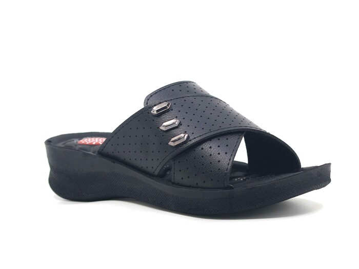 Foxter Zenne 903 Derin Enjeksiyon Dikişli Kutulu Günlük Terlik Siyah - 1