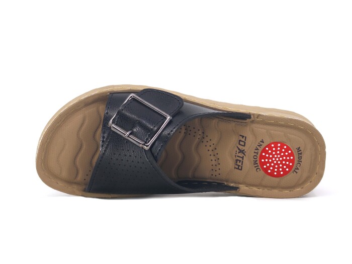 Foxter Zenne 904-1100 Derin Enjeksiyon Dikişli Kutulu Günlük Terlik Siyah - Foxter (1)