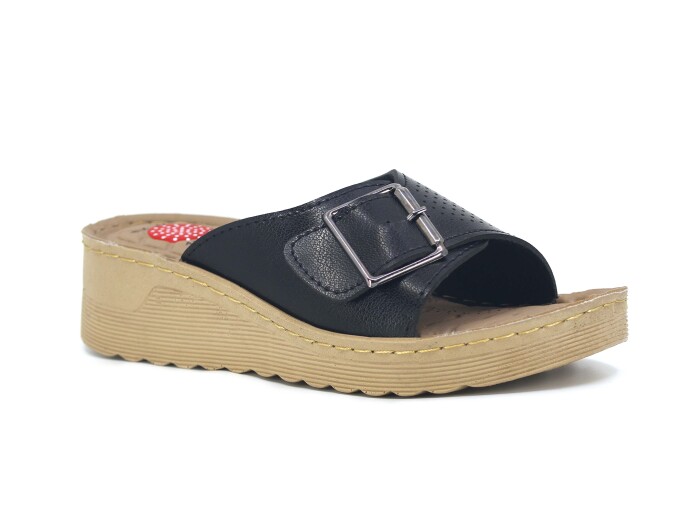 Foxter Zenne 904-1100 Derin Enjeksiyon Dikişli Kutulu Günlük Terlik Siyah - Foxter