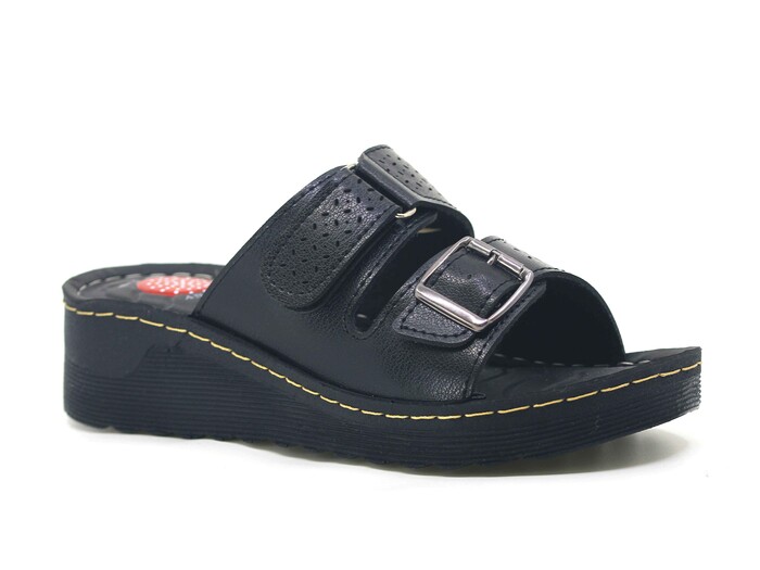 Foxter Zenne 905-1100 Derin Enjeksiyon Dikişli Kutulu Günlük Terlik Siyah - Foxter