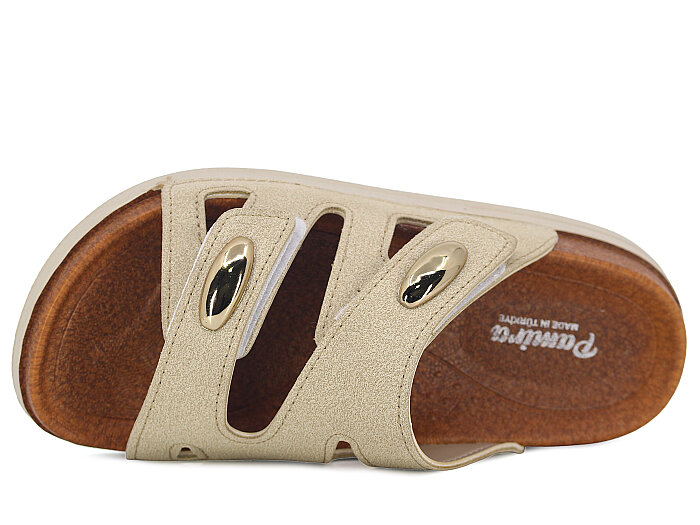 Foxter Zenne Z-24002 Çift Toka Kutulu Günlük Terlik Bej - 2