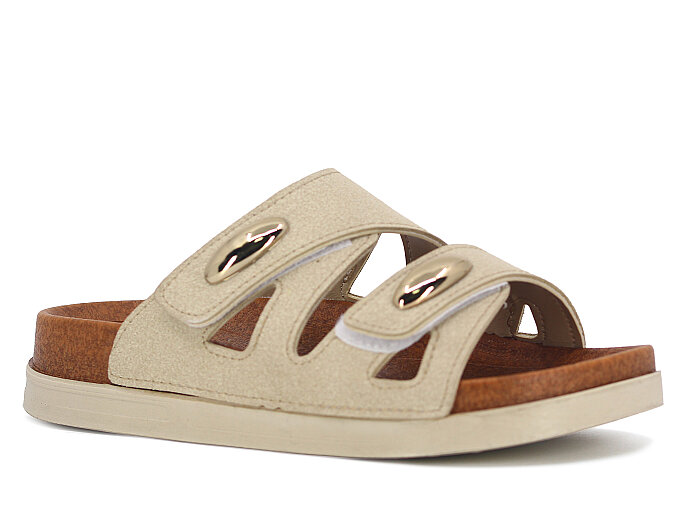 Foxter Zenne Z-24002 Çift Toka Kutulu Günlük Terlik Bej - 1