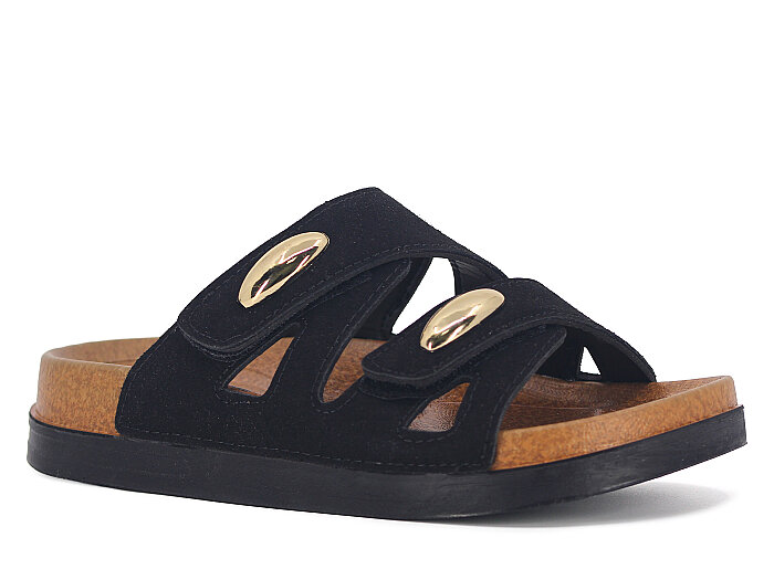 Foxter Zenne Z-24002 Çift Toka Kutulu Günlük Terlik Siyah - Foxter