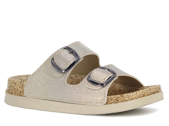 Foxter Zenne Z-24004 Çift Toka Kutulu Günlük Terlik Altın - 1