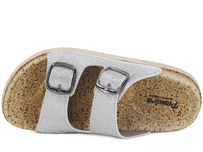 Foxter Zenne Z-24004 Çift Toka Kutulu Günlük Terlik Gümüş - 2