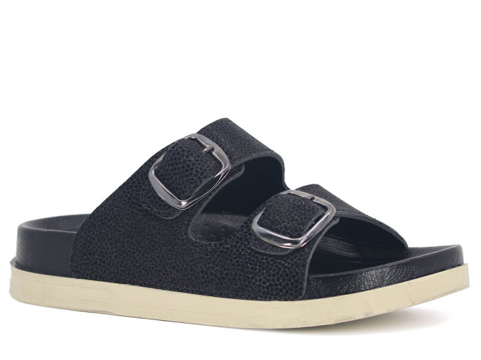 Foxter Zenne Z-24004 Çift Toka Kutulu Günlük Terlik Siyah - 1