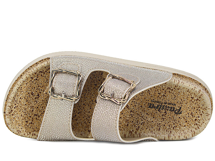 Foxter Zenne Z-24005 Çift Toka Simli Kutulu Günlük Terlik Altın - 2