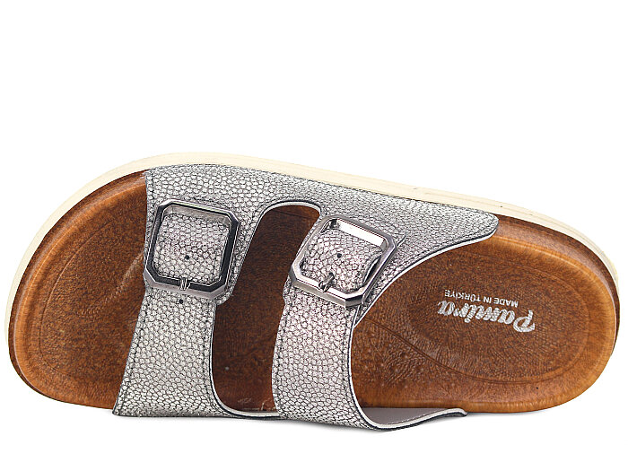 Foxter Zenne Z-24005 Çift Toka Simli Kutulu Günlük Terlik Füme - Foxter (1)