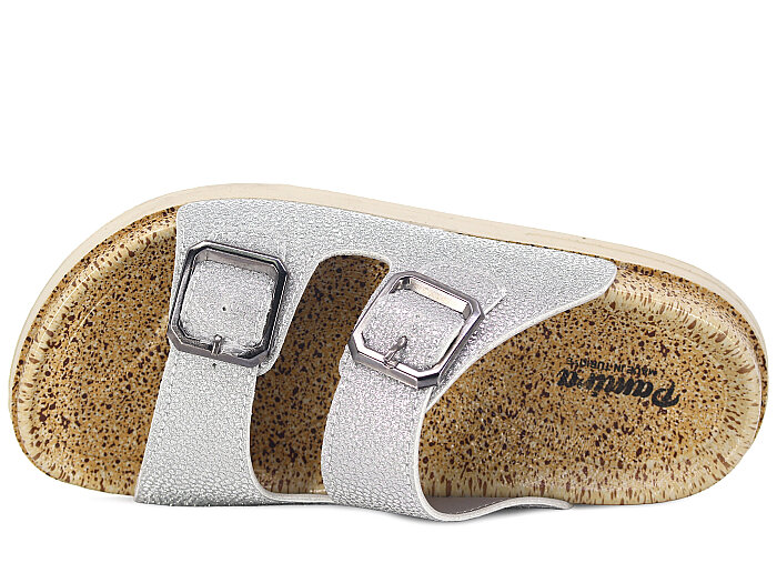 Foxter Zenne Z-24005 Çift Toka Simli Kutulu Günlük Terlik Gümüş - Foxter (1)