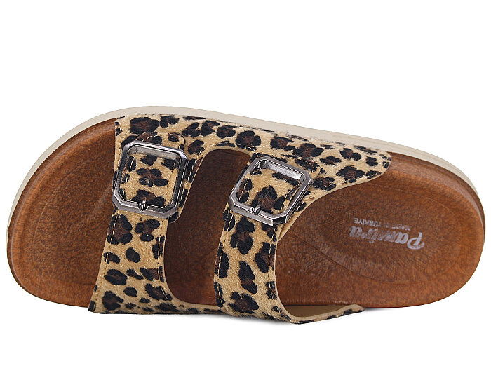 Foxter Zenne Z-24005 Çift Toka Simli Kutulu Günlük Terlik Leopar - Foxter (1)