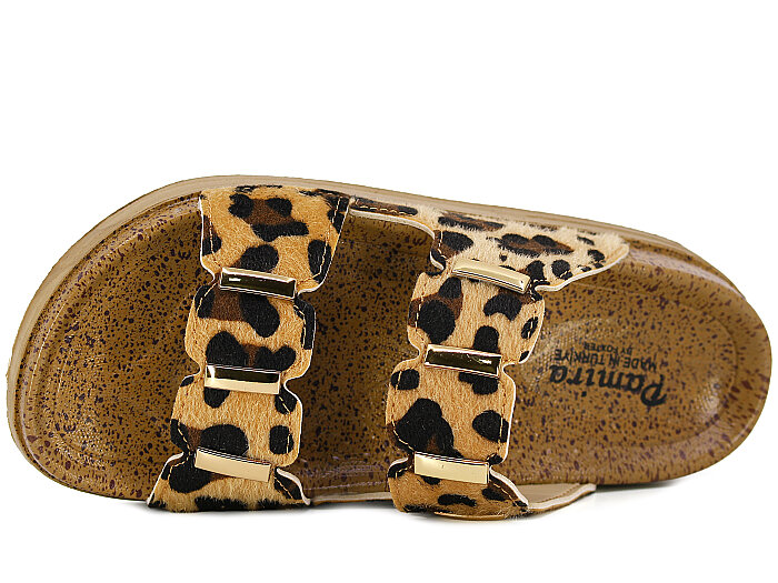 Foxter Zenne Z-24025 Çift Bant Kutulu Günlük Terlik Leopar - 2