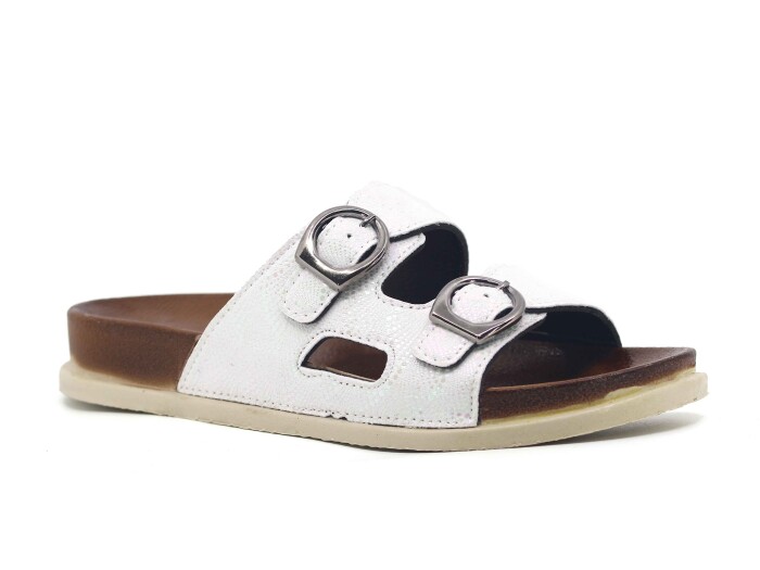 Foxter Zenne Z-25304 Çift Toka Kutulu Günlük Terlik Beyaz - Foxter