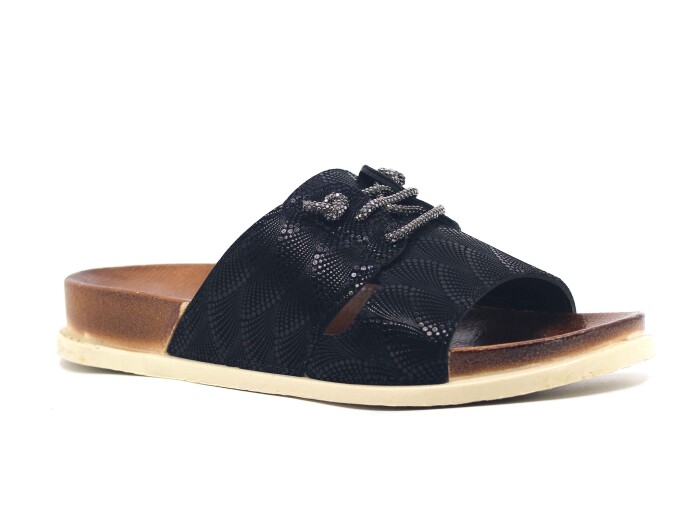 Foxter Zenne Z-25313 Bağcıklı Kutulu Günlük Terlik Siyah - Foxter