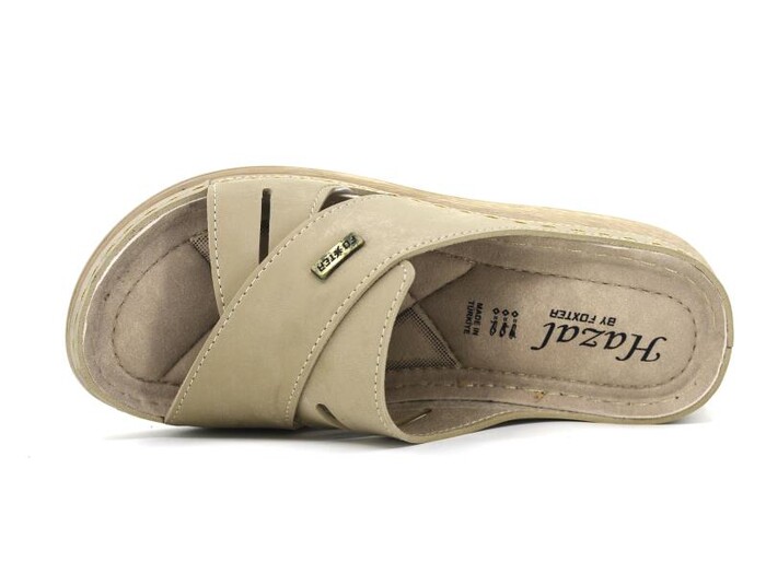 Foxter Zenne Z-4003 Hazal Çapraz Monta Kutulu Günlük Terlik Bej - 2