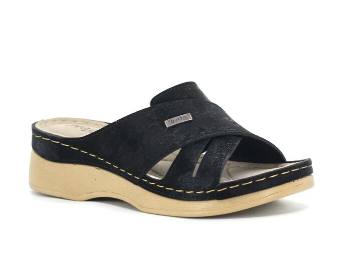 Foxter Zenne Z-4003 Hazal Çapraz Monta Kutulu Günlük Terlik Siyah - Foxter