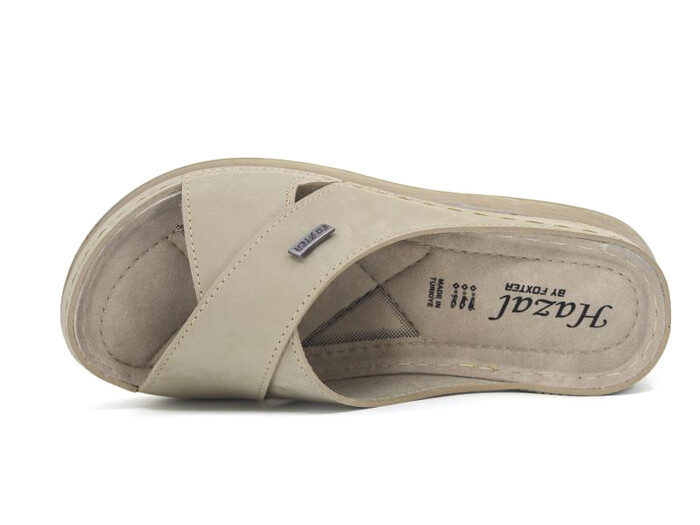 Foxter Zenne Z-4005 Hazal Monta Kutulu Günlük Terlik Bej - Foxter (1)