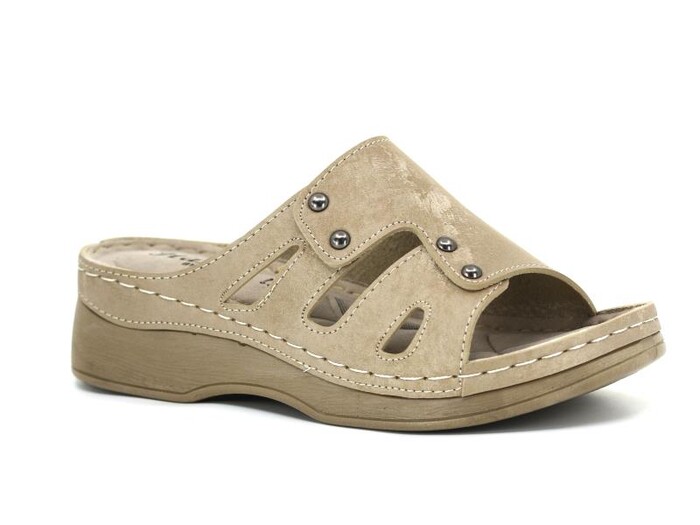 Foxter Zenne Z-4007 Hazal Monta Kutulu Günlük Terlik Vizon - 1