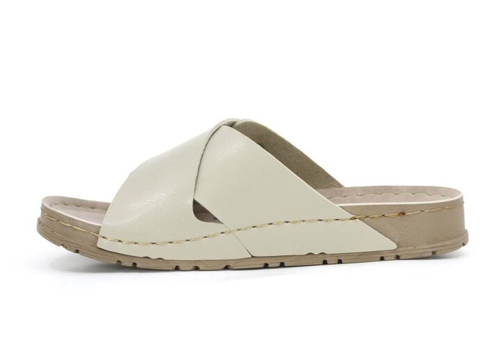 Foxter Zenne Z-4100 Eylül Çapraz Tokalı Monta Kutulu Günlük Terlik Bej - Foxter (1)