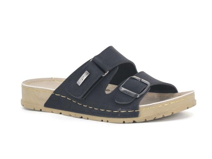 Foxter Zenne Z-4103 Eylül Cırtlı Tokalı Monta Kutulu Günlük Terlik Siyah - Foxter