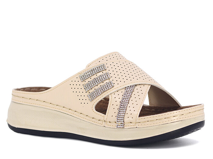 Foxter Zenne Z-4516 Nehir Çapraz Monta Kutulu Günlük Terlik Bej - Foxter