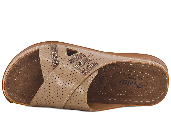 Foxter Zenne Z-4516 Nehir Çapraz Monta Kutulu Günlük Terlik Vizon - Foxter (1)