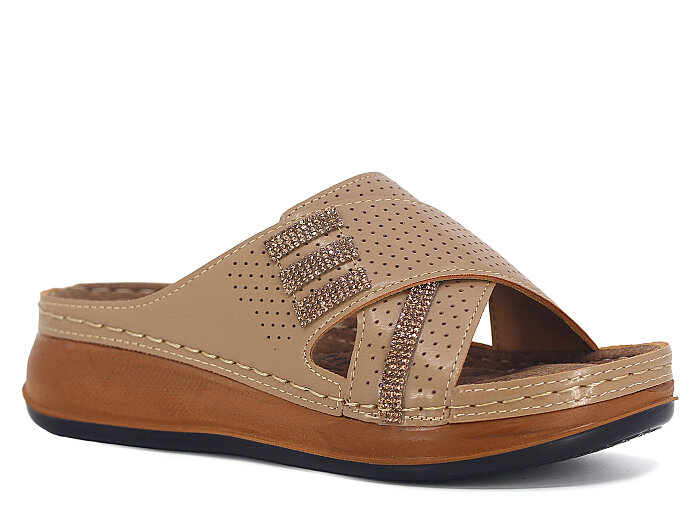 Foxter Zenne Z-4516 Nehir Çapraz Monta Kutulu Günlük Terlik Vizon - 1