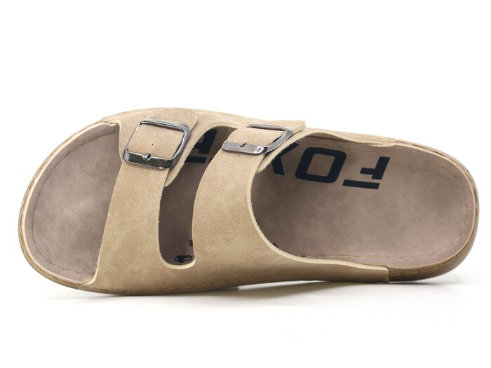 Foxter Zenne Z-470 Çift Toka Monta Kutulu Günlük Terlik Bej - 2