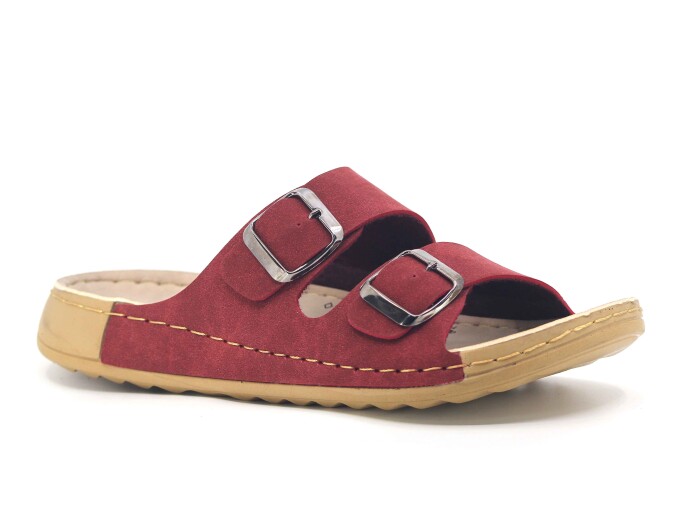 Foxter Zenne Z-470 Çift Toka Monta Kutulu Günlük Terlik Bordo - 1