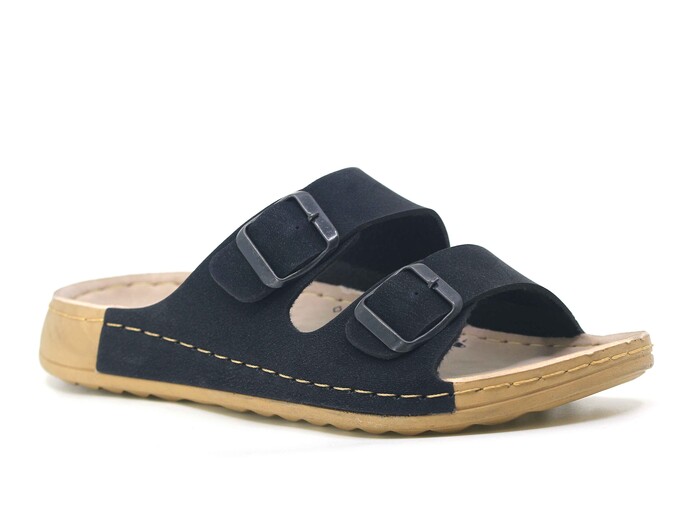 Foxter Zenne Z-470 Çift Toka Monta Kutulu Günlük Terlik Siyah - 1