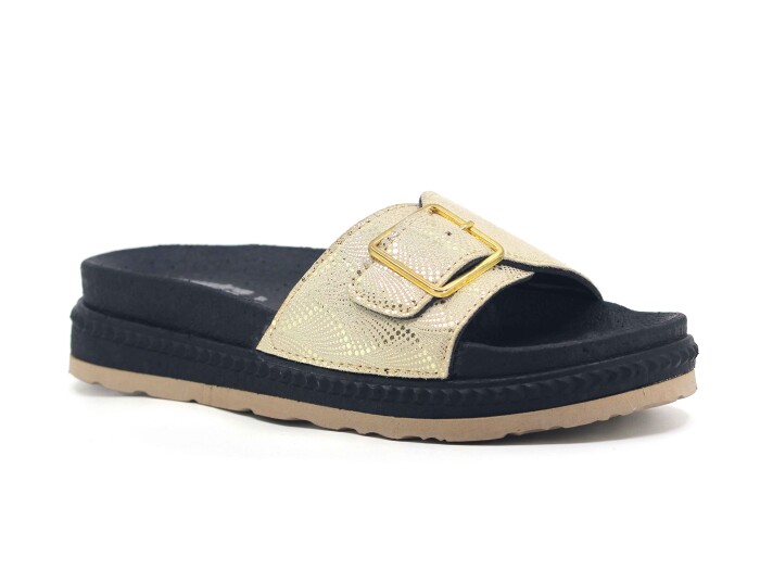 Foxter Zenne Z-9021 Tek Toka Köpük Taban Kutulu Günlük Terlik Bej - Foxter