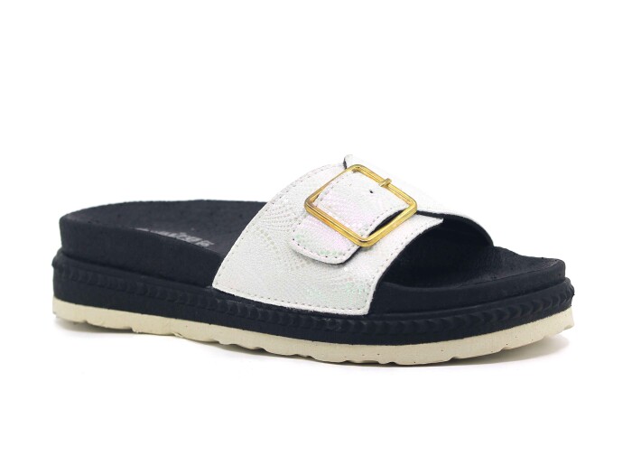 Foxter Zenne Z-9021 Tek Toka Köpük Taban Kutulu Günlük Terlik Beyaz - Foxter