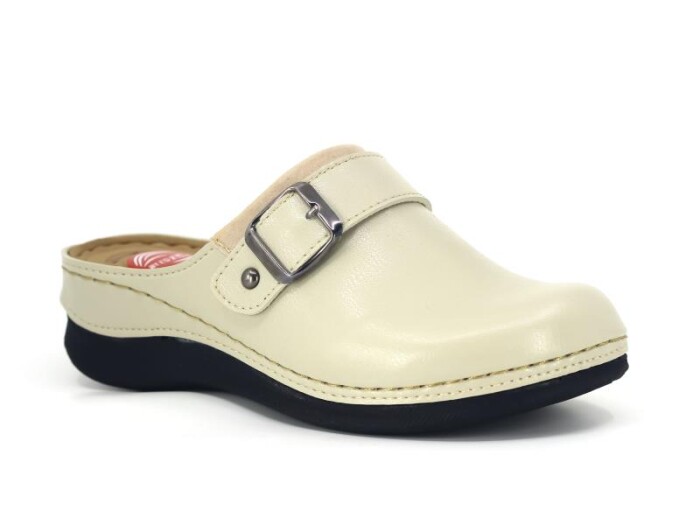 Foxter Zenne ZS-624 Kutulu Burnu Kapalı Terlik Bej - Foxter