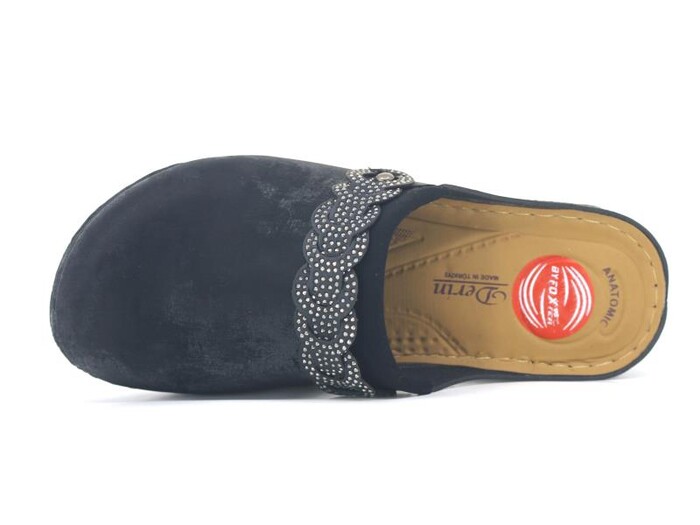 Foxter Zenne ZS-631 Kutulu Taşlı Burnu Kapalı Terlik Siyah Galaksi - Foxter (1)